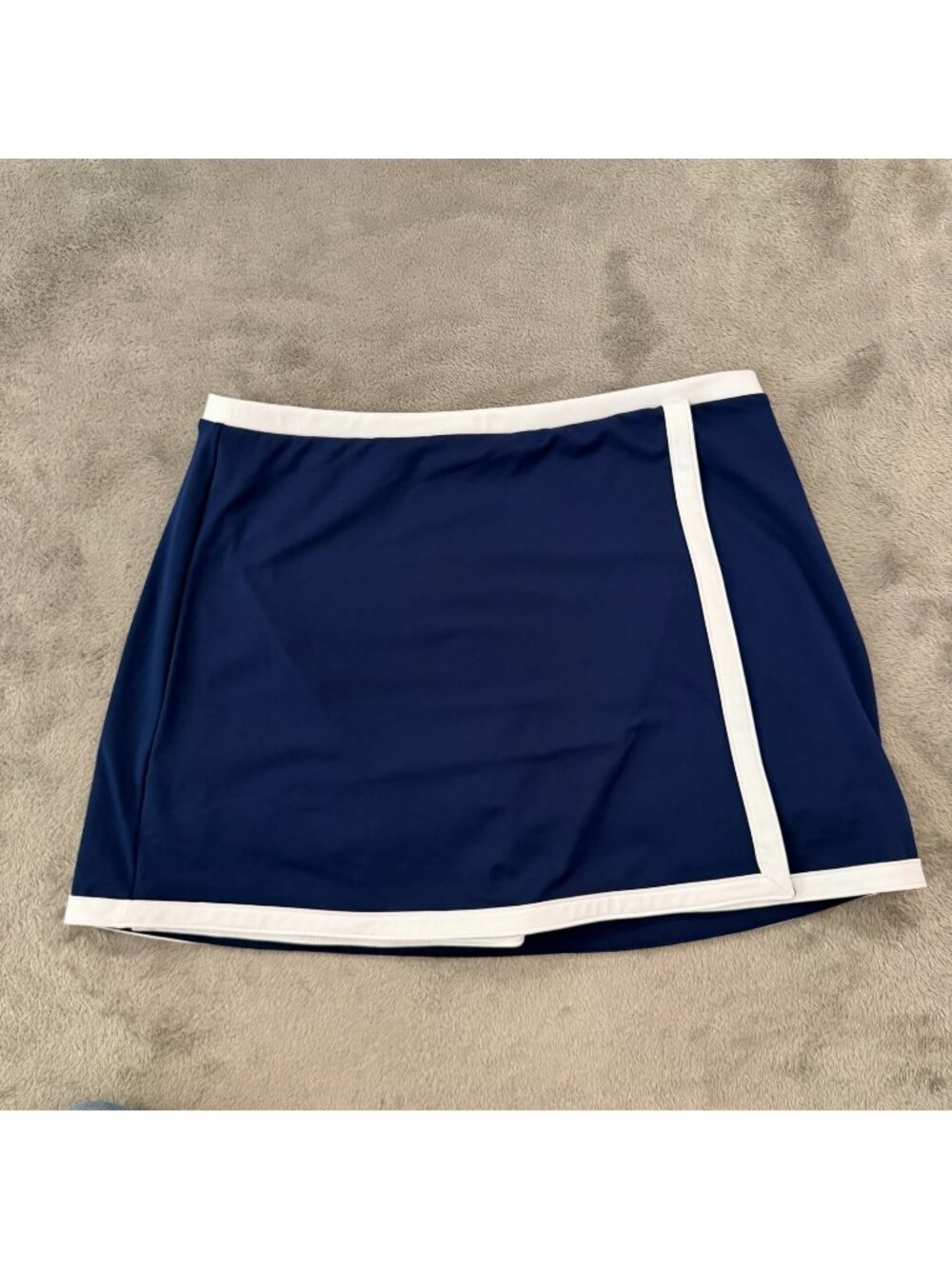 NWT J Crew Navy Blue Skort Mini Skirt Stretch Ponte Knit LARGE Preppy Tennis